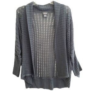 Nice Crochet Gray Cardigan Sweater